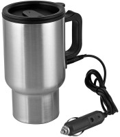 12V 450ml Electric In‑car Stainless Steel Travel Heating Cup Coffee Tea Car Cup Mug Silver