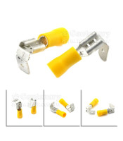 SLIDE CABLE LUG INSULATED FEMALE MALE YELLOW 0.8-6.35PB5-6.4..