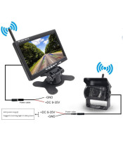 7 inch monitor kit+2.4G digital wireless signal 12v 24v bus truck rear view backup reverse camera system