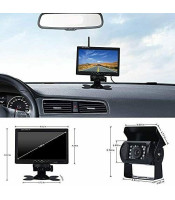 7 inch monitor kit+2.4G digital wireless signal 12v 24v bus truck rear view backup reverse camera system