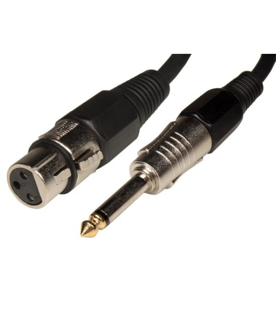 XLR female to 6.3 mm Jack mono 10 m