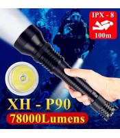 CREE XH-P90 Ultra Bright Underwater 100m Scuba LED Diving Flashlight IPX-8