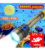 CREE XH-P90 Ultra Bright Underwater 100m Scuba LED Diving Flashlight IPX-8