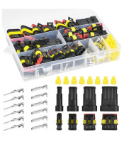 Connector Terminal Plug, 1 2 3 4 Pin Car Spark Plug Connector Assortment Kit for Car, Motorcycle, Truck, Boat