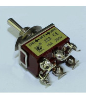 TOGGLE SWITCH DOUBLE POLE 6P (ON)-OFF-(ON)