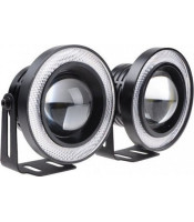 M609 Angel Eyes 2 x UNIVERSAL fog ΦΩΤΑ ΟΜΙΧΛΗΣ LED COB Angel Eyes 89mmLED ΜΠΑΡΕΣ