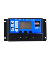 20A 12V/24V Auto Work Solar Charge Controller Max PV Input 120W/240W with Dual USB Ports LCD Display