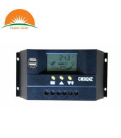 12V/24V 30A Solar Controller PWM LCD Solar Charge Regulator with Load Light and Timer Control Dual USB