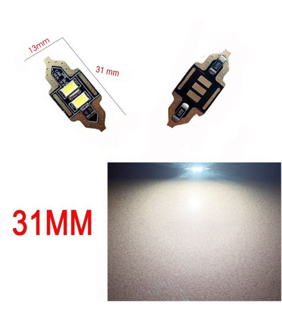 LED Лед Диодни Крушки, 2 SMD 5050 , 31мм