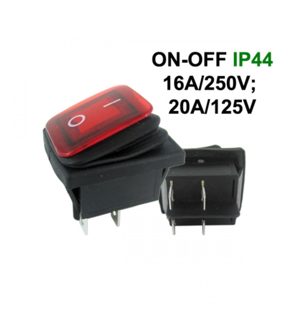 Red RLEIL RL2(P) Waterproof IP65 ON/OFF Boat Car Rocker Switch