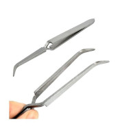 Професионални пинсети за нокти от неръждаема стомана C Curve Clamp Curved Head Pincher