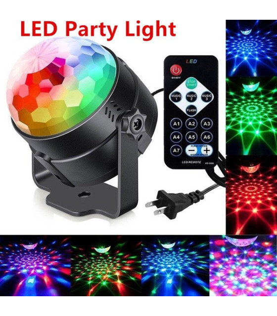 Disco Ball LED Party Lights-TTF Sound Activated LED RGB Strobe Light 7 Color