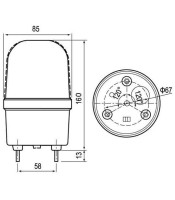 СРЕДНА ПРЕДУПРЕЖДАЩА СВЕТЛИНА LED 85X160 C-1101 12VDC ЧЕРВЕНА