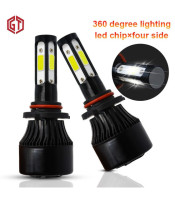 X7 H4 Golden LED Headlight H4 Car LED Lamp White 6000K 8000lm 40W Four-Sided Luminous