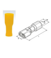 Кабелна обувка женска 6.3х0.8мм /FDFD5-250/ изолирана, ЖЪЛТ