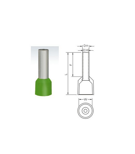 TUBE TERMINAL (END SLEEVE) GREEN E6012 CHS