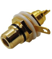 FEMALE RCA CHASSIS METALLIC GOLD PLATED (LARGE)