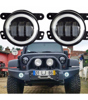 LAAK 90mm ΠΡΟΒΟΛΑΚΙ ΟΜΙΧΛΗΣ LED ΣΤΡΟΓΓΥΛΟ 3.5'', Jeep Wrangler JK TJ LJ Grand Cherokee ladaHEADLIGHT