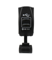 12v-24v Car Phone Charger Dual Usb Qc3.0 Power Switch Socket For Motorcycle