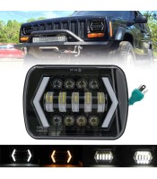 7x6 инча Halo LED фар, 5x7 инча квадратен LED фар с Arrow Angel Eyes DRL