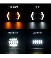 7x6 инча Halo LED фар, 5x7 инча квадратен LED фар с Arrow Angel Eyes DRL