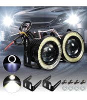 Angel Eyes 2,5 inch 2 x UNIVERSAL fog ΦΩΤΑ ΟΜΙΧΛΗΣ LED COB Angel Eyes 64mmHEADLIGHT