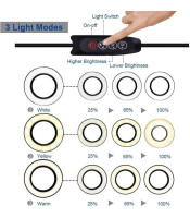 Led Desk Lamp, Clip Led Light Desk Desk Lamp, Folding Clip Magnifier Lamp Led Ring Lamp with 5X USB