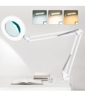 Led Desk Lamp, Clip Led Light Desk Desk Lamp, Folding Clip Magnifier Lamp Led Ring Lamp with 5X USB