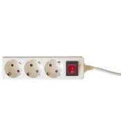 SAFETY POWER STRIP WITH ON-OFF SWITCH 3 OUTLETS