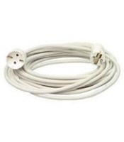 Mains power extension lead 5m, 3x1.5mm2, PVC, IP20, white,