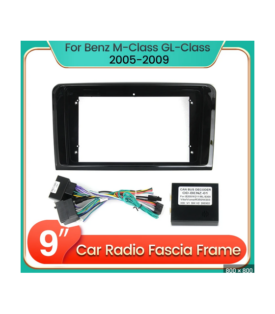 9 Inch Car Radio Frame for Mercedes Benz ML W164 GL X164 2005-2012