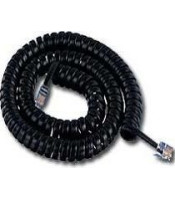 HANDSET SPIRAL CABLE 4P4C BLACK 7.5Μ