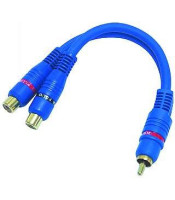 1-Male to 2-Female RCA Y-Adapter (1 FT) Cable (SKARRCA-1M2F)