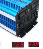 цифров дисплей 2000W инвертор с чиста синусоида DC 12V към AC 230V 50HZ захранване