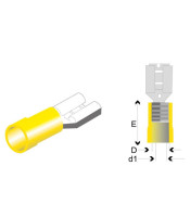 SLIDE CABLE LUG INSULATED FEMALE YELLOW 9.5 F5-9.5V/1.2 CHSF5-9.5V