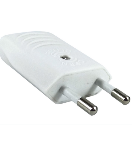 Electric plug, bipolar 2P, 10A, 250VAC, straightPLUG 2PIN