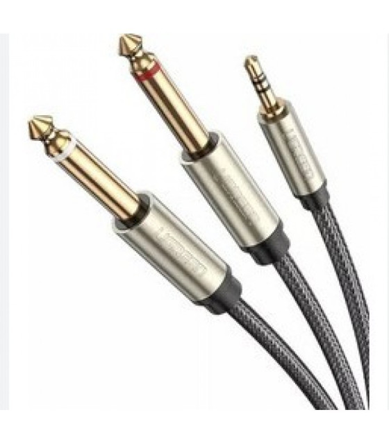 ΚΑΡΦΙ 3.5 mm STEREO ΚΑΛΩΔΙΟ ΕΠΙΧΡΥΣΟ ΣΕ ΔΥΟ 6.3 mm ΜΟΝΟMINIJACK/JACK-3