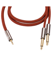 ΚΑΡΦΙ 3.5 mm STEREO ΚΑΛΩΔΙΟ ΕΠΙΧΡΥΣΟ ΣΕ ΔΥΟ 6.3 mm ΜΟΝΟMINIJACK/JACK-3