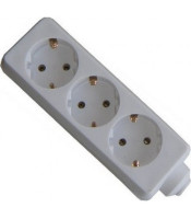 Multiple Outlet Power Strip Extension Cable 3 Slots whiteGES-035