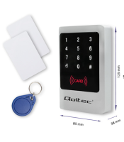 Qoltec Code lock MIMAS with RFID reader Code | Card | keyfob | Doorbell button | IP68 | EM