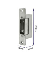 REVERSE Electric strike With lock and memory + mounting plate | 12V