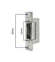 REVERSE Electric strike With lock and memory + mounting plate | 12V