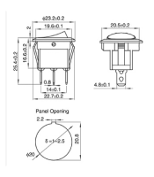 ΔΙΑΚΟΠΤΗΣ ON-OFF 250V 10A ΜΕ ΕΝΔΕΙΚΤΙΚΟ LEDR13-66L