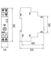 WiFi smart switch 48-240VAC/VDC. 1N/O. 16A. WiFi