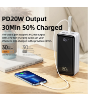 Remax RPP-291 Real Fast Charging 22.5W PD QC output ports Large capacity LED power bank 80000 mah