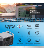 PATONA Platinum Powerstation Autarc 2000 / 2000W 1920Wh PD100W USB5V/3A