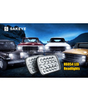 7x6" Rectangular Chrome LED Headlights