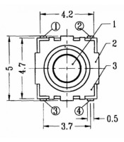 TACT SWITCH SMD 4.7X4.2 Y1.6mmTSW920