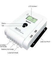 MPPT Solar Charge Controller 20A 12V/24V Auto 100Vdc USB Port LCD Display