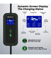 Wallbox Wifi, app, Qoltec Mobile charger for an EV electric car with 2in1 regulation Type2 | 3.5kW